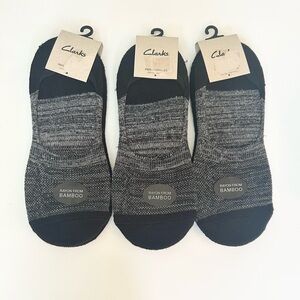 Clark Men’s No Show Socks 6 Pairs Black White NWT